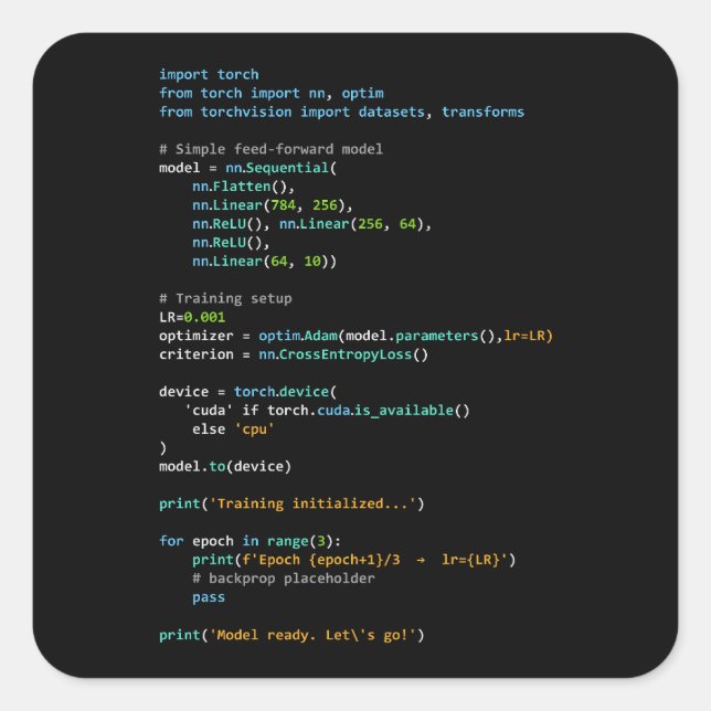 Adesivo Quadrado Coding Humor - Developer Logic and Tech Life (Frente)