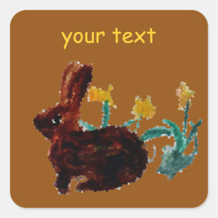 Adesivo Quadrado Coelhinho Coelhinho Coelho Personalizado Daffodil