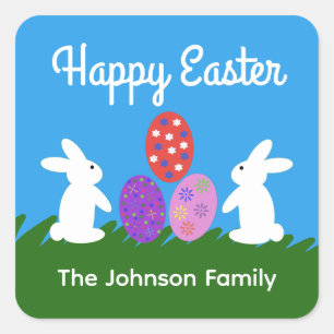 Adesivo Quadrado Coelhinho de Páscoa nº 2