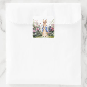Adesivo Quadrado Coelho Bunny clássico jaqueta azul