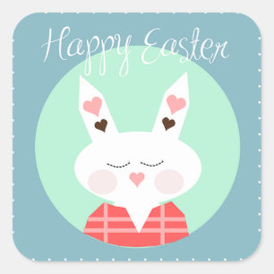 Adesivo Quadrado Coelho da Páscoa