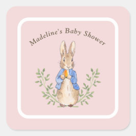 Adesivo Quadrado Coelho de Conto de Fadas Clássico Xadrez Vintage B