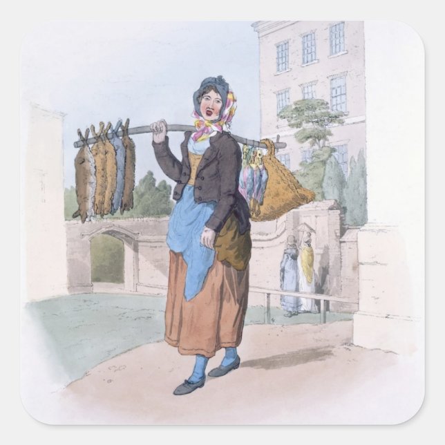 Adesivo Quadrado Coelho Mulher, do "Figurino da Grã-Bretanha Excele (Frente)