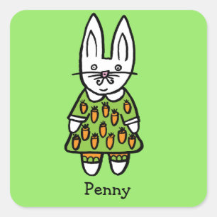 Adesivo Quadrado Coelho Penny Personalizado