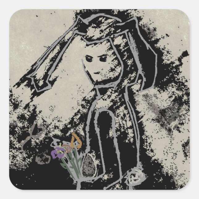 Adesivo Quadrado coelho sinistro (Frente)