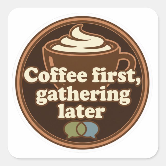 Adesivo Quadrado Coffee Lover Daily Ritual Sticker (Frente)