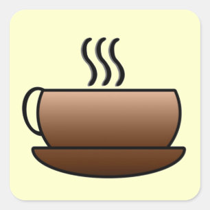 Adesivo Quadrado Coffee Mug