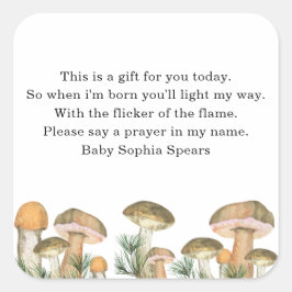 Adesivo Quadrado Cogumelo da floresta aquosa - vareta para velas de