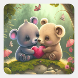 Adesivo Quadrado Cogumelos cubanos na floresta