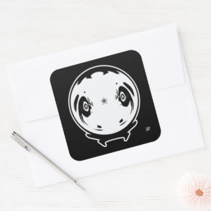 Adesivo Quadrado Coisa Estranha de Mangá Garoto Personagem de Desen