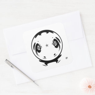 Adesivo Quadrado Coisa Estranha de Mangá Garoto Personagem de Desen