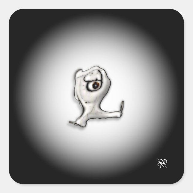 Adesivo Quadrado Coisinha de um olho zangada v2 (Frente)