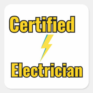 Adesivo Quadrado Cola de Relâmpago de Eletricista Certificado