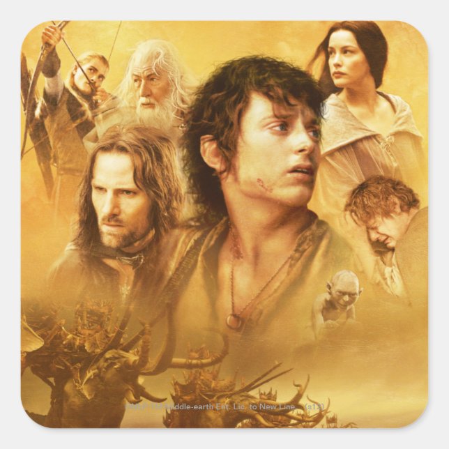 Adesivo Quadrado Colagem de Caracteres (Frente)