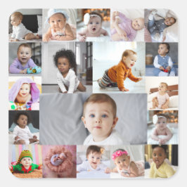 Adesivo Quadrado Colagem de Fotografias do Design 19