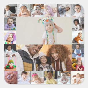 Adesivo Quadrado Colagem de Fotografias do Design 22