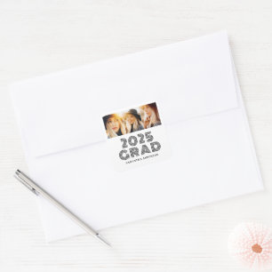 Adesivo Quadrado Colagem de Fotos Moderna Personalizada Graduação 2