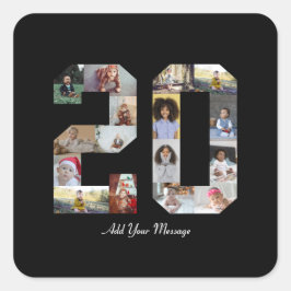 Adesivo Quadrado Colagem de Fotos Número 20