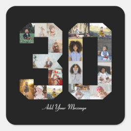 Adesivo Quadrado Colagem de Fotos Número 30