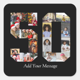 Adesivo Quadrado Colagem de Fotos Número 50