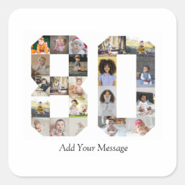 Adesivo Quadrado Colagem de Fotos Número 80