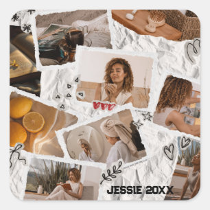 Adesivo Quadrado Colagem de Fotos Personalizada
