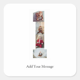 Adesivo Quadrado Colagem de Fotos Preto e Branco Número 1