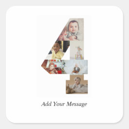 Adesivo Quadrado Colagem de Fotos Preto e Branco Número 4