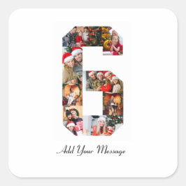 Adesivo Quadrado Colagem de Fotos Preto e Branco Número 6