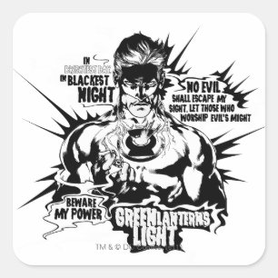 Adesivo Quadrado Colagem de Texto Lanterna Verde