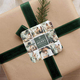 Adesivo Quadrado Colagem Moderna “Feliz Natal” Múltipla Foto