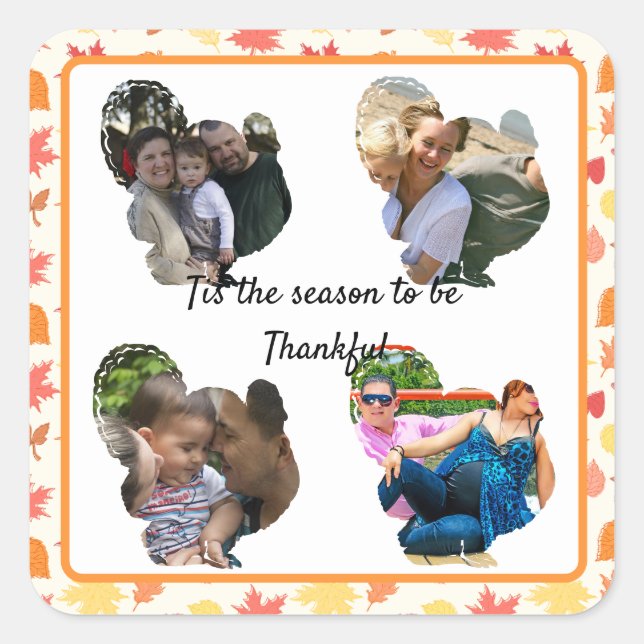 Adesivo Quadrado Colagem personalizada de fotos de turquia de ação  (Frente)