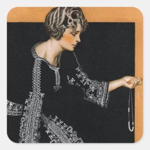 Adesivo Quadrado Colar das Pérolas Quebradas