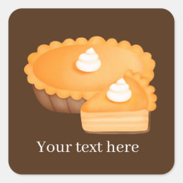 Adesivo Quadrado Colar torta de abóbora sazonal adicionar texto Vin