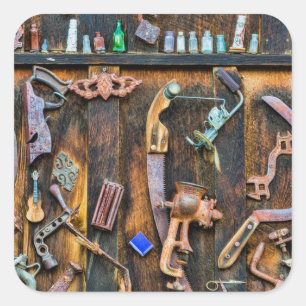 Adesivo Quadrado Coleção antiga na parede