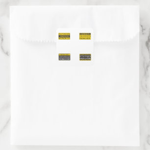 Adesivo Quadrado Coleção de 4 sinais de aviso de monóxido de dihidr