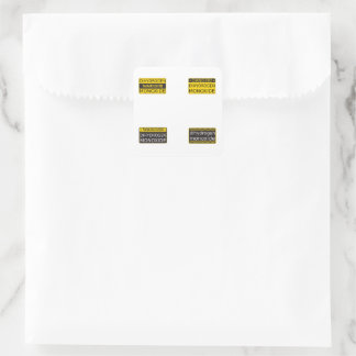 Adesivo Quadrado Coleção de 4 sinais de aviso de monóxido de dihidr