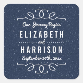 Adesivo Quadrado Coleção de Casamentos da Noite Estrelada - Favor