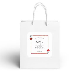 Adesivo Quadrado Coleção de Casamentos de Cartões de Jogada Monogra