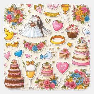 Adesivo Quadrado Coleção de Coleção de Coleção de Coleção de Noivas