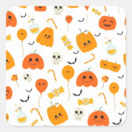 Adesivo Quadrado Coleção de Festas de Halloween!
