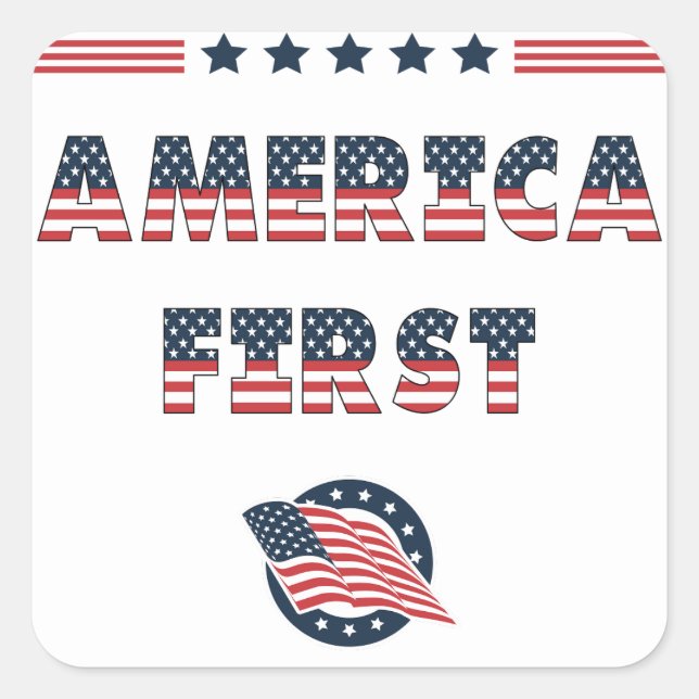 Adesivo Quadrado Coleção do Partido das Eleições dos EUA! (Frente)