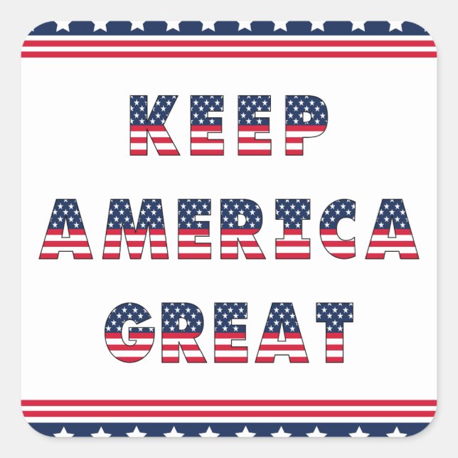 Adesivo Quadrado Coleção do Partido das Eleições dos EUA! (Frente)