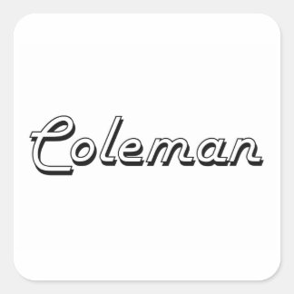 Adesivo Quadrado Coleman Classic Retro Name Design
