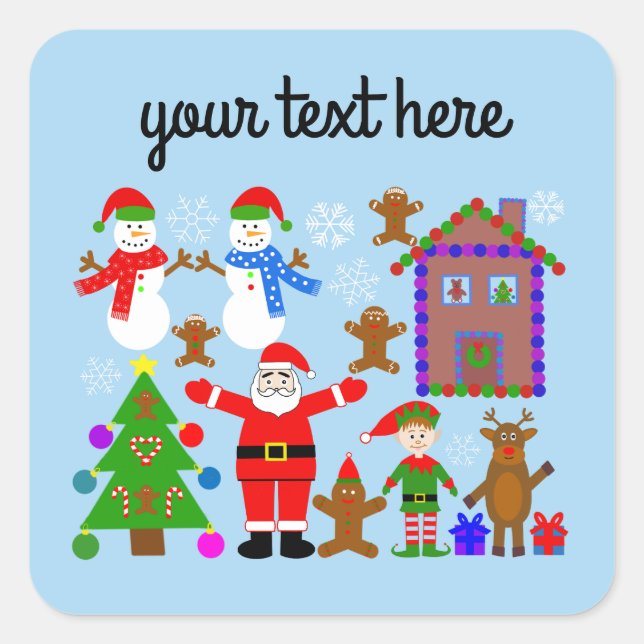 Adesivo Quadrado Coleta de Natal 2 Stickers (Frente)