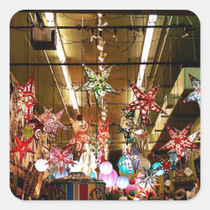 Adesivo Quadrado Coletor de Canetas de Estrelas de Papel