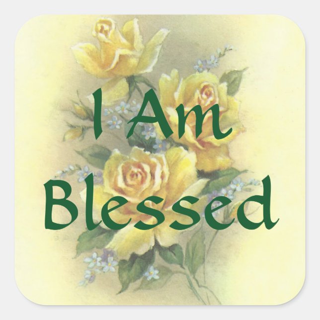 Adesivo Quadrado Coletor de Rosas Amarelas (Frente)