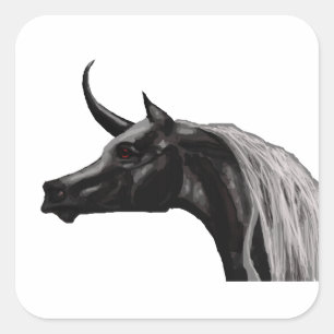 Adesivo Quadrado Coletor de Unicórnio Preto