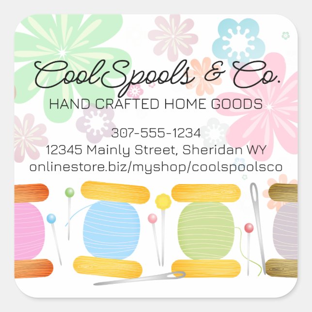 Adesivo Quadrado colheres de rosca costurando embalagens de colagem (Frente)