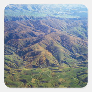 Adesivo Quadrado Colinas rolantes na região sudoeste da Nova Zelând